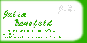 julia mansfeld business card